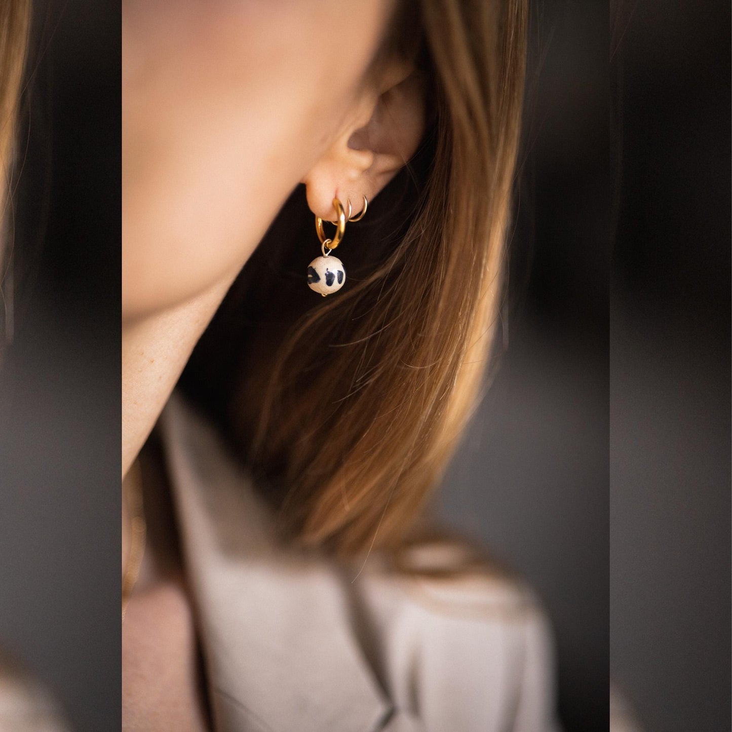 Cobalt Brushstroke Earrings