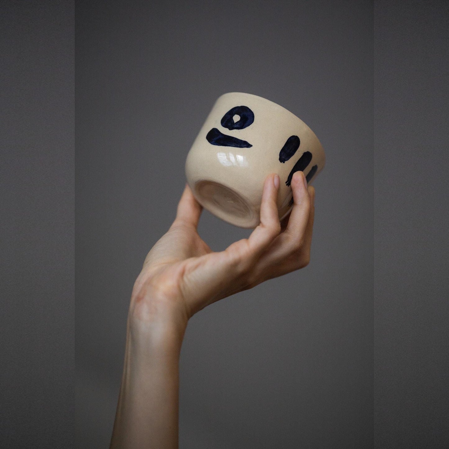 Cobalt Brushstroke Mug - Latte