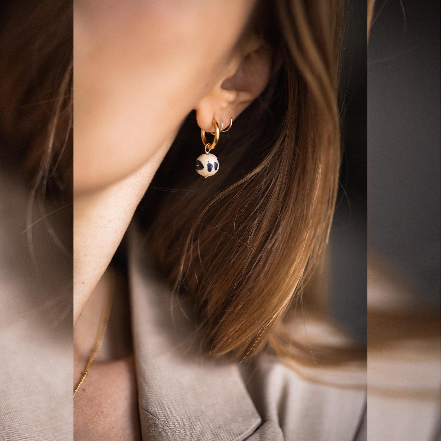 Cobalt Brushstroke Earrings