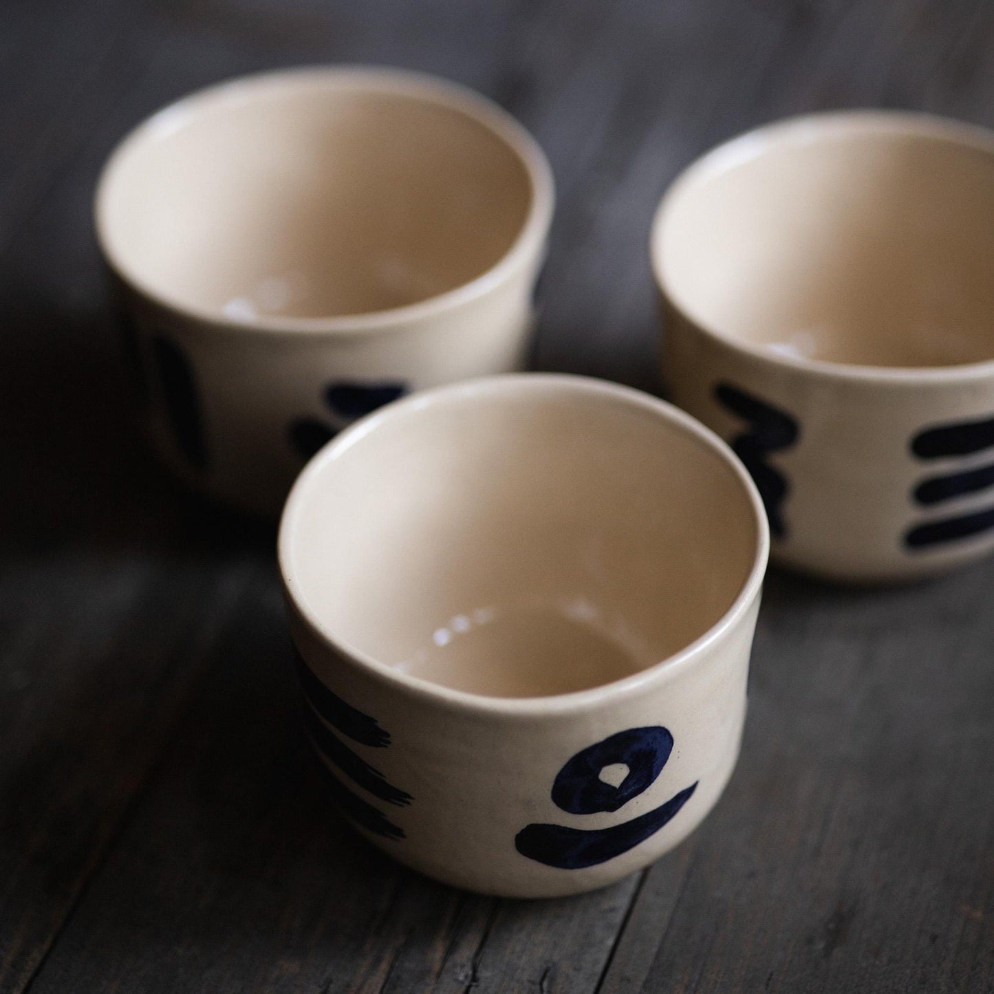 Cobalt Brushstroke Mug - Latte