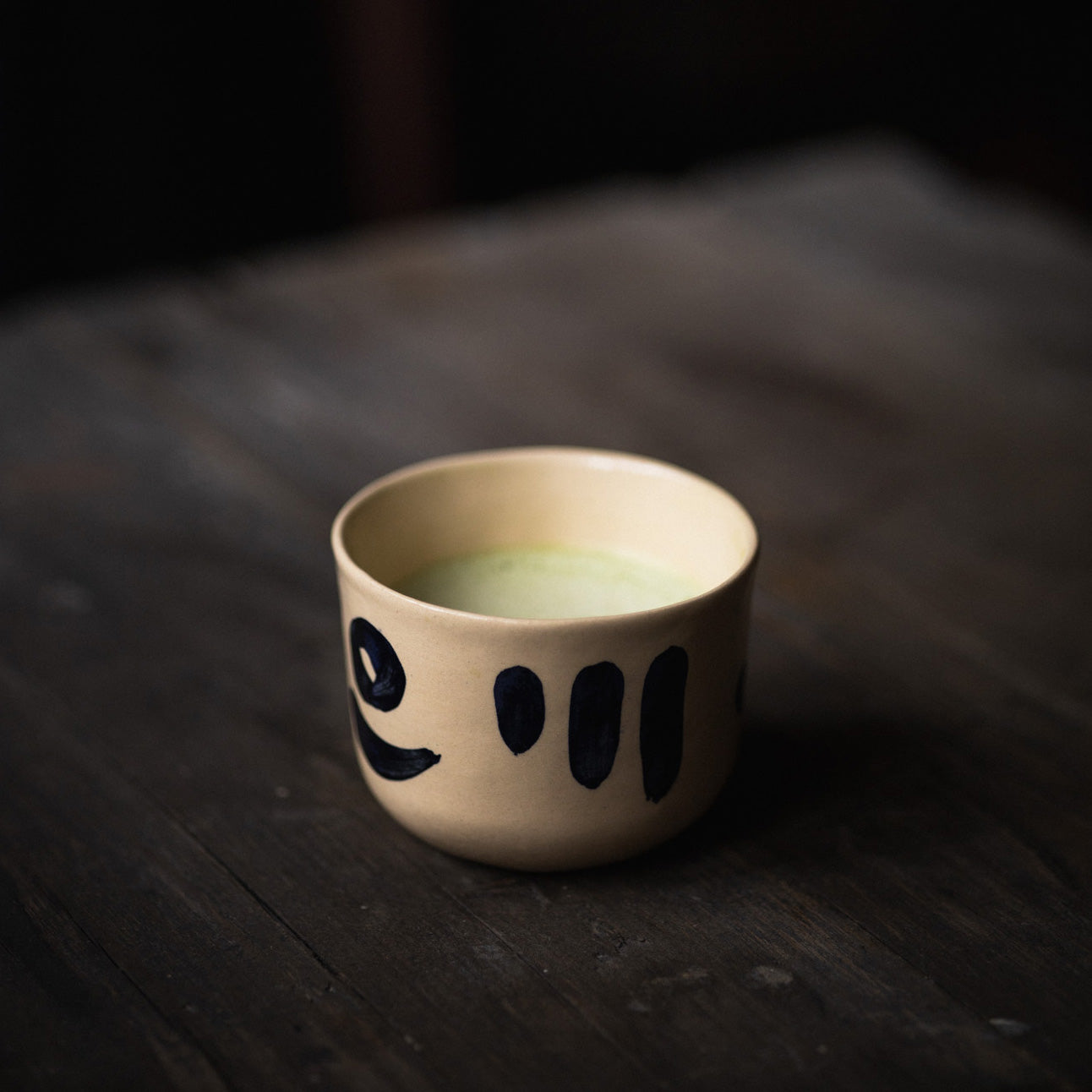 Cobalt Brushstroke Mug - Latte