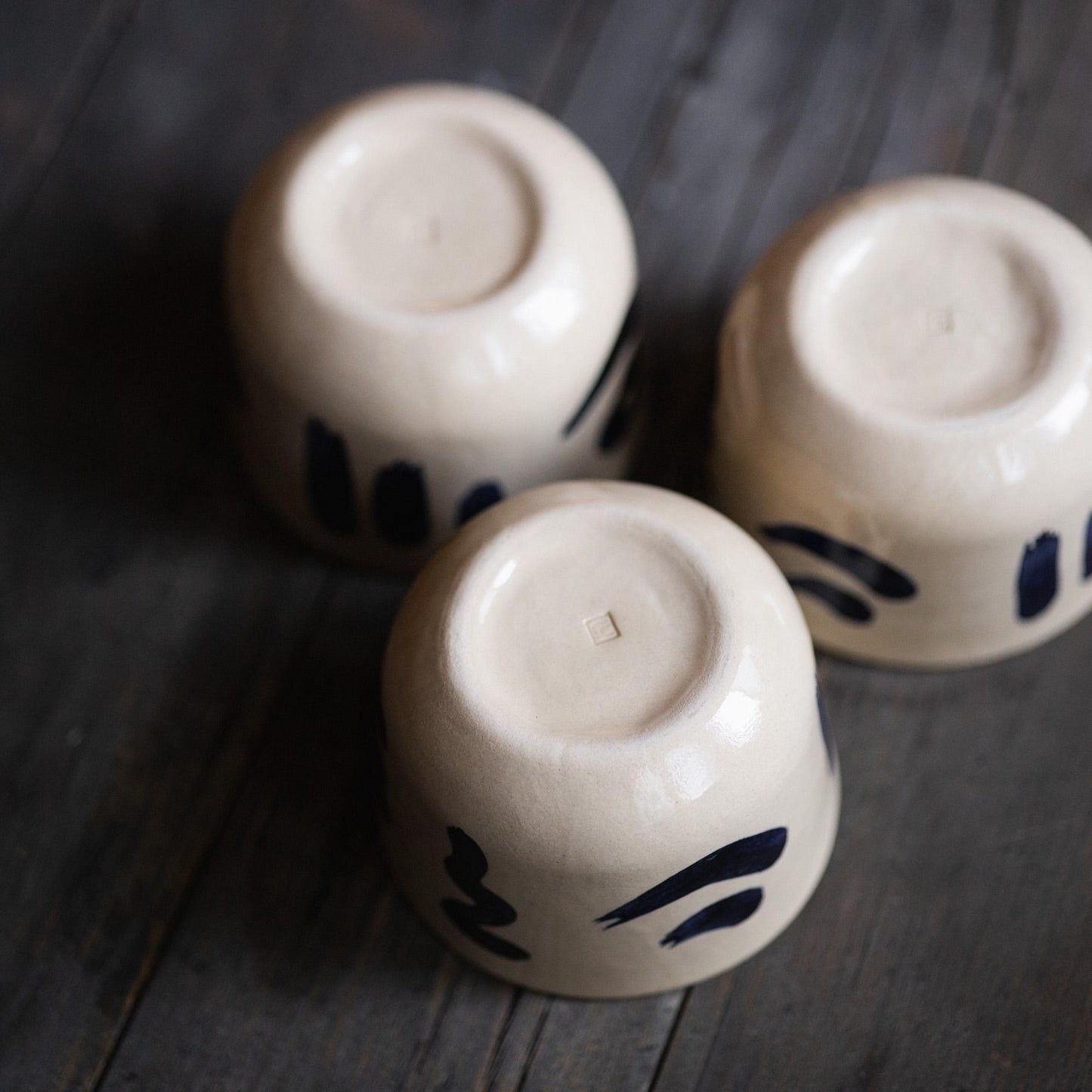 Cobalt Brushstroke Mug - Latte